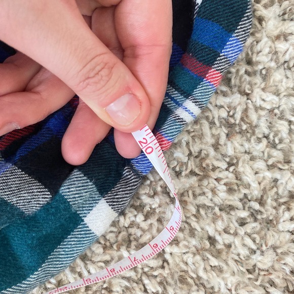 🔥 Abercrombie & Fitch Plaid Shirt Dress Green Blue Red Waist Tie Small Button - Picture 12 of 12